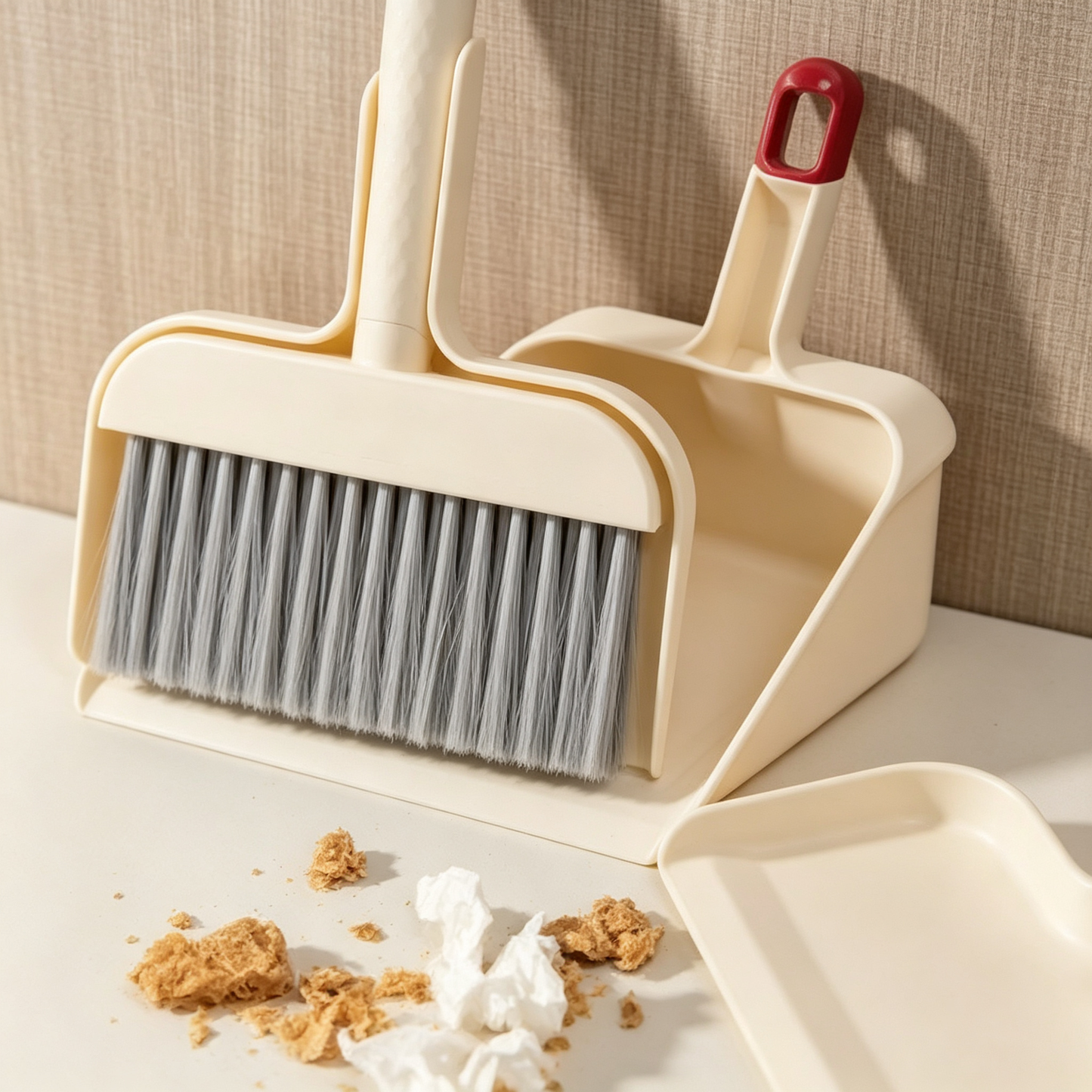 ✨ Foldable Dustpan & Brush Set | Soft Bristle Material | Home Cleaning Essential | Compact Storage Design | Everyday Dust Removal