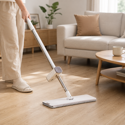 🤍 Floor Cleaning | Microfiber Flat Mop Efficiency | Effortless Home Refresh