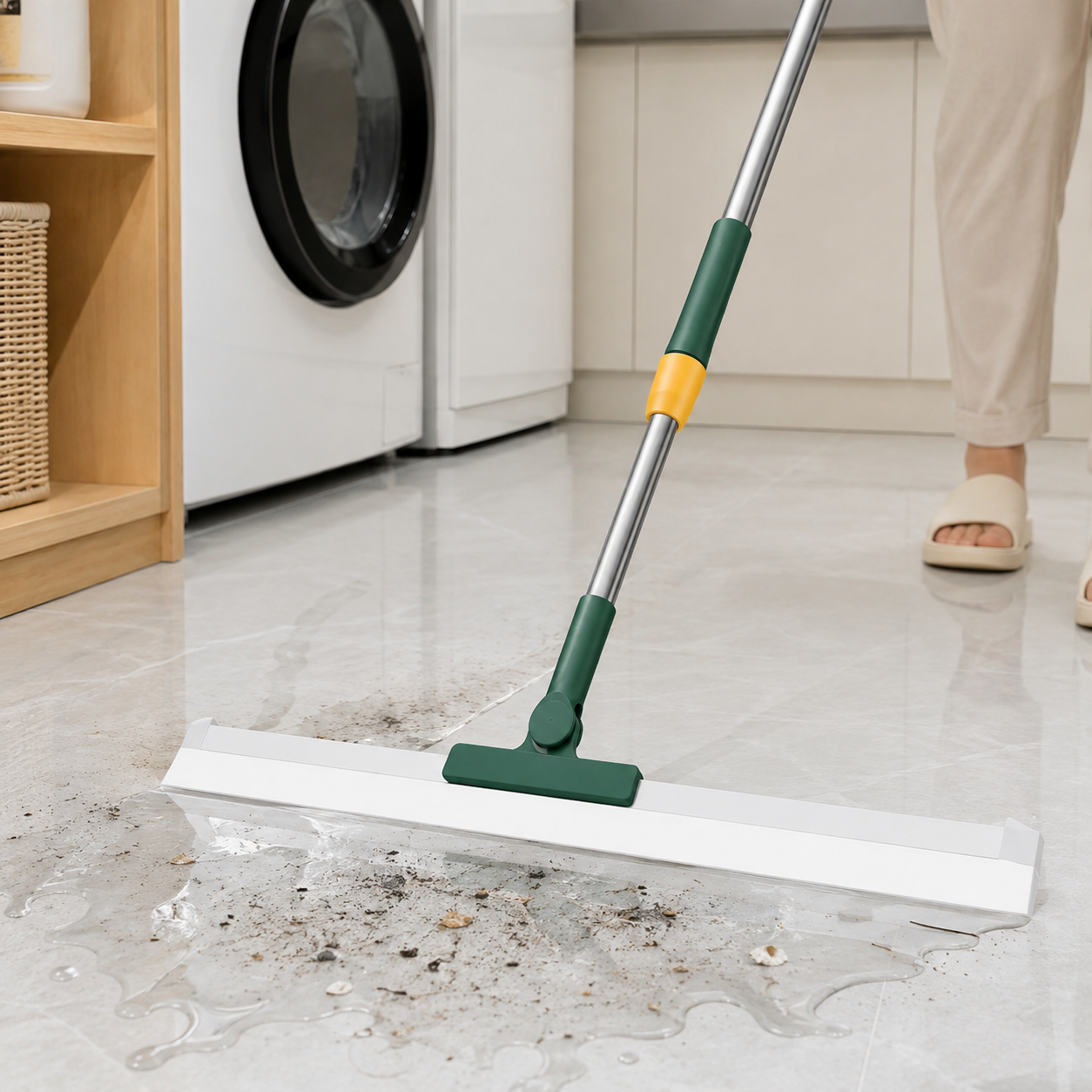 💚 Floor Cleaning | Silicone Squeegee Efficiency | Fast Dry Surface Care