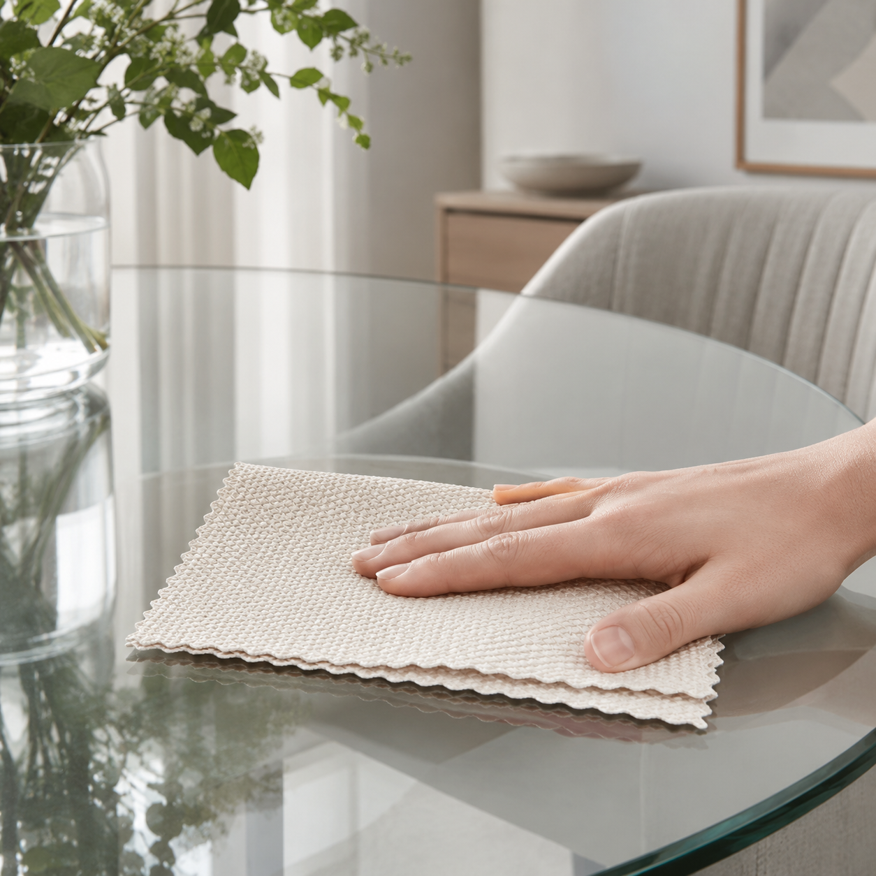 🤍 Cleaning Essential | Fish-Scale Microfiber Texture | Streak-Free Surface Shine
