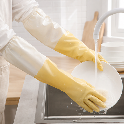 💛 Cleaning Essential | Waterproof Rubber Protection | Comfortable Household Defense