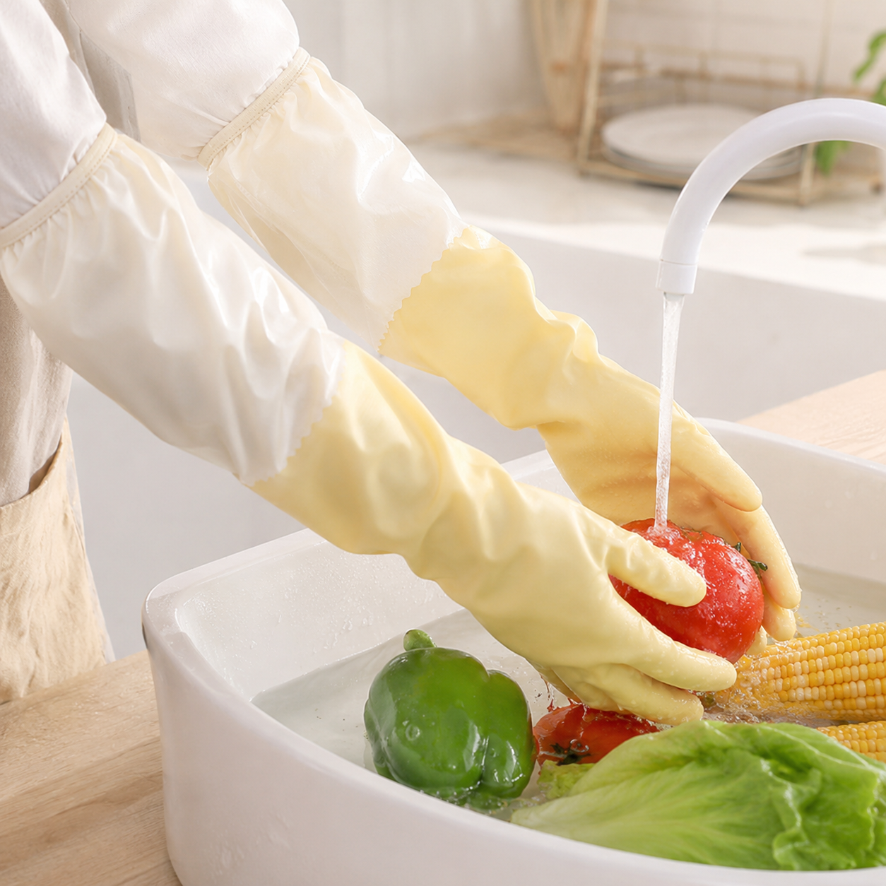 💛 Cleaning Essential | Waterproof Rubber Protection | Comfortable Household Defense