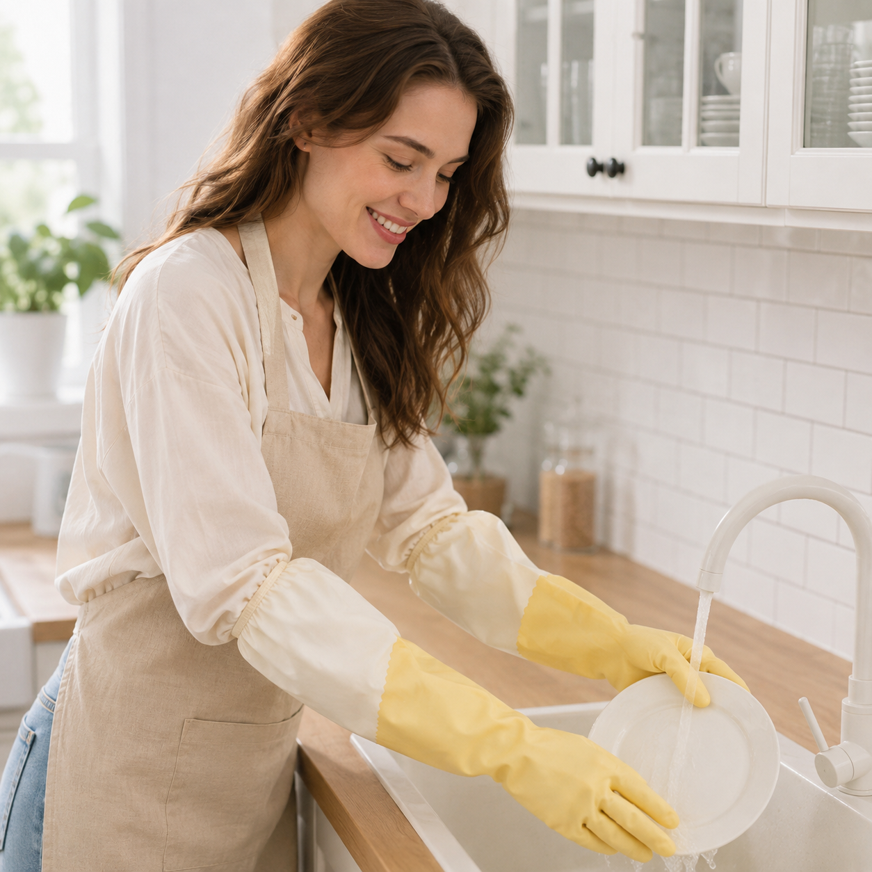 💛 Cleaning Essential | Waterproof Rubber Protection | Comfortable Household Defense