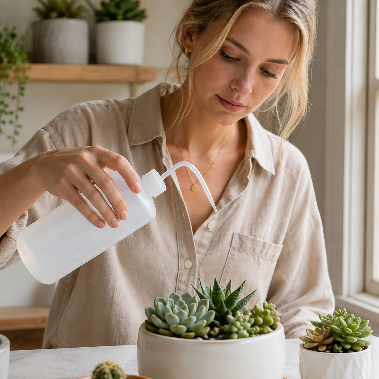 🌱 Plant Care | Precision Plastic Watering | Gentle Succulent Hydration