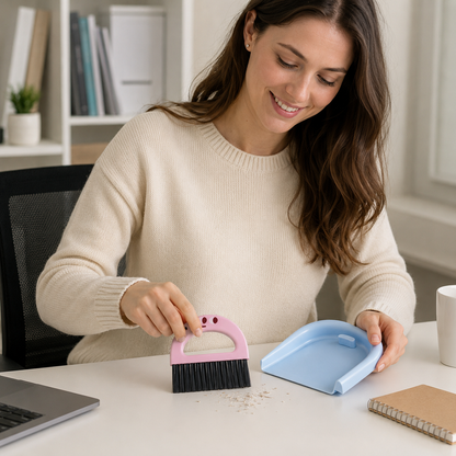 Mini Cleaning Set | Durable Plastic Desktop Care | Cute Compact Design