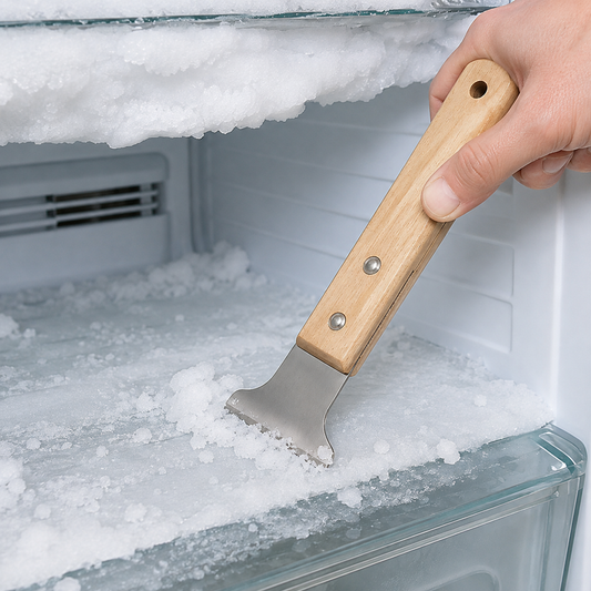 ❄️ Ice Scraper | Stainless Steel Winter Care | Sturdy Wooden Grip