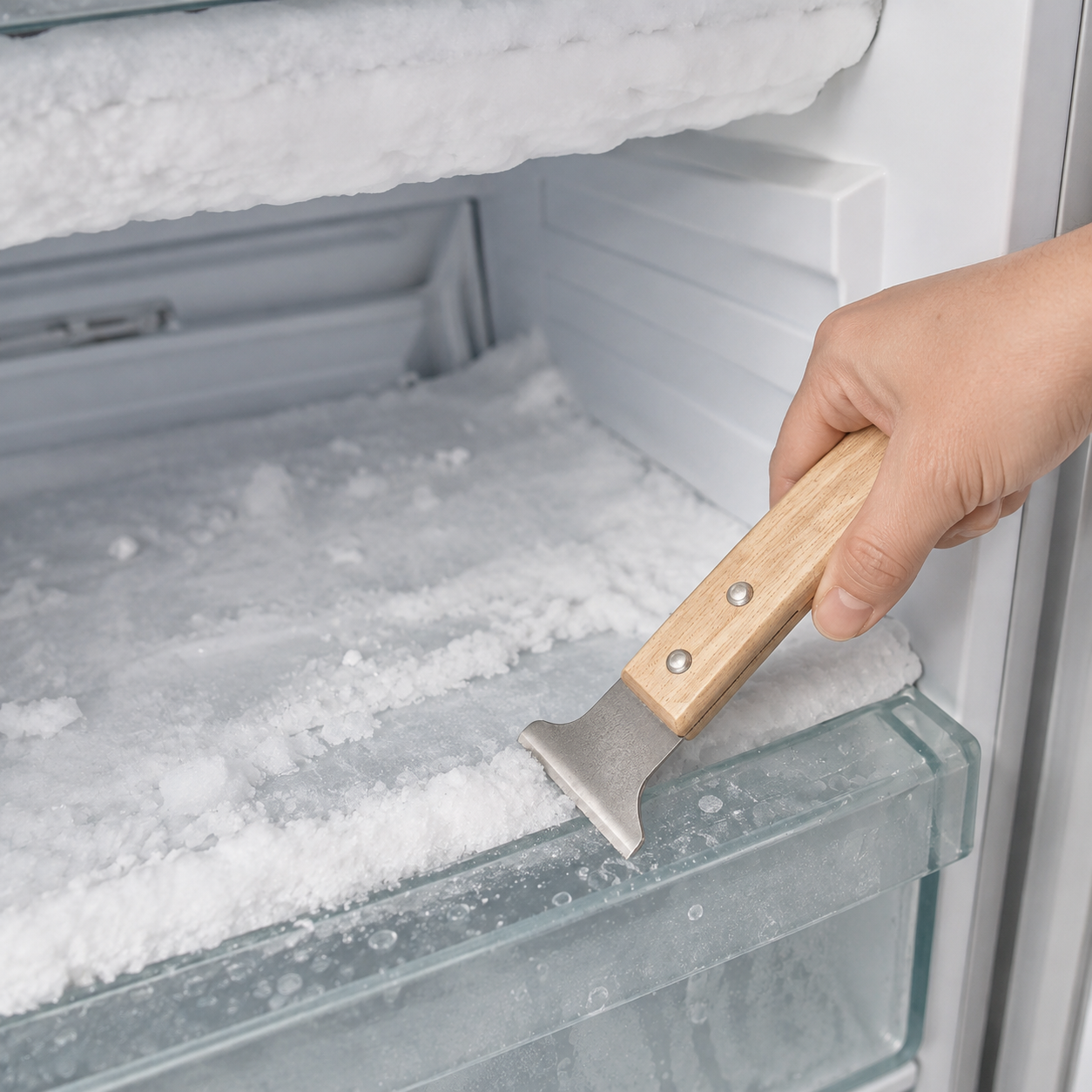 ❄️ Ice Scraper | Stainless Steel Winter Care | Sturdy Wooden Grip