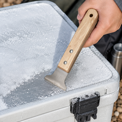 ❄️ Ice Scraper | Stainless Steel Winter Care | Sturdy Wooden Grip