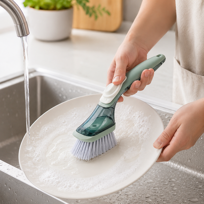 🧽 Dish Brush | Soap Dispensing Kitchen Cleaning | Easy-Grip Scrub Design
