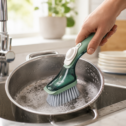 🧽 Dish Brush | Soap Dispensing Kitchen Cleaning | Easy-Grip Scrub Design