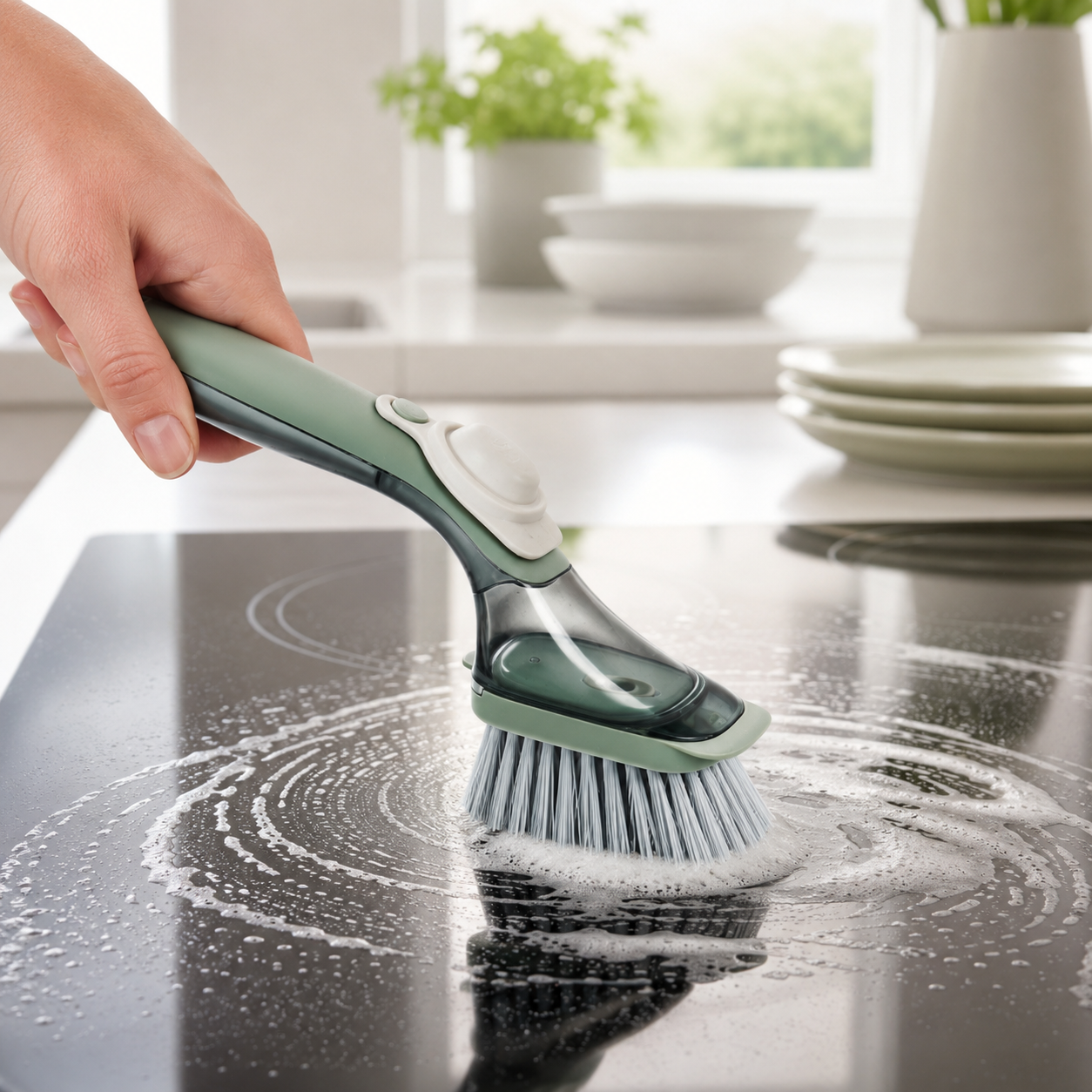 🧽 Dish Brush | Soap Dispensing Kitchen Cleaning | Easy-Grip Scrub Design