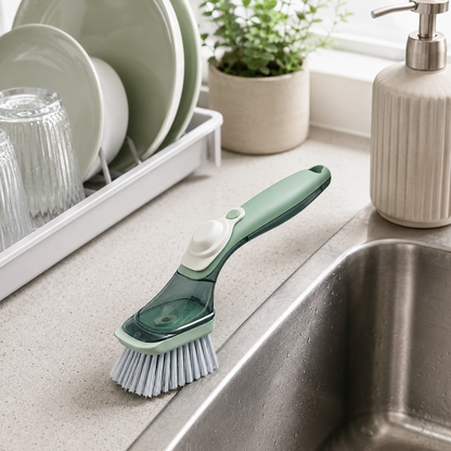 🧽 Dish Brush | Soap Dispensing Kitchen Cleaning | Easy-Grip Scrub Design