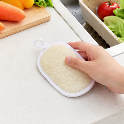 🧽 Kitchen Essential | Natural Loofah Dish Scrubber | Gentle Everyday Cleaning