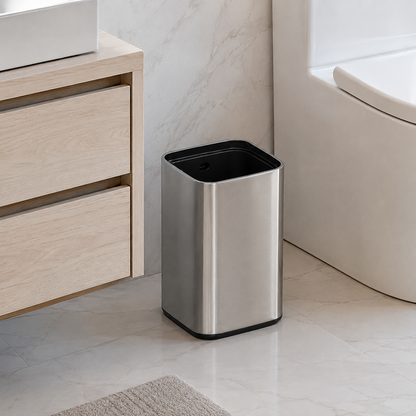 🗑️ Modern Essential | Stainless Steel Waste Bin | Sleek Space-Saving Design