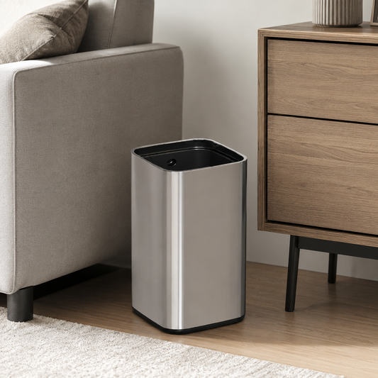 🗑️ Modern Essential | Stainless Steel Waste Bin | Sleek Space-Saving Design