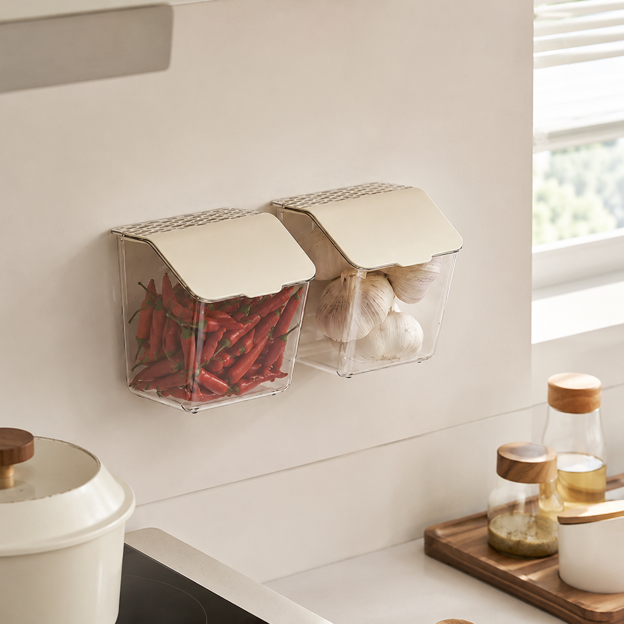 🧺 Space Saver | Clear Wall-Mounted Storage | Modern Flip-Lid Organizer