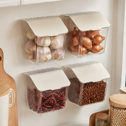 🧺 Space Saver | Clear Wall-Mounted Storage | Modern Flip-Lid Organizer