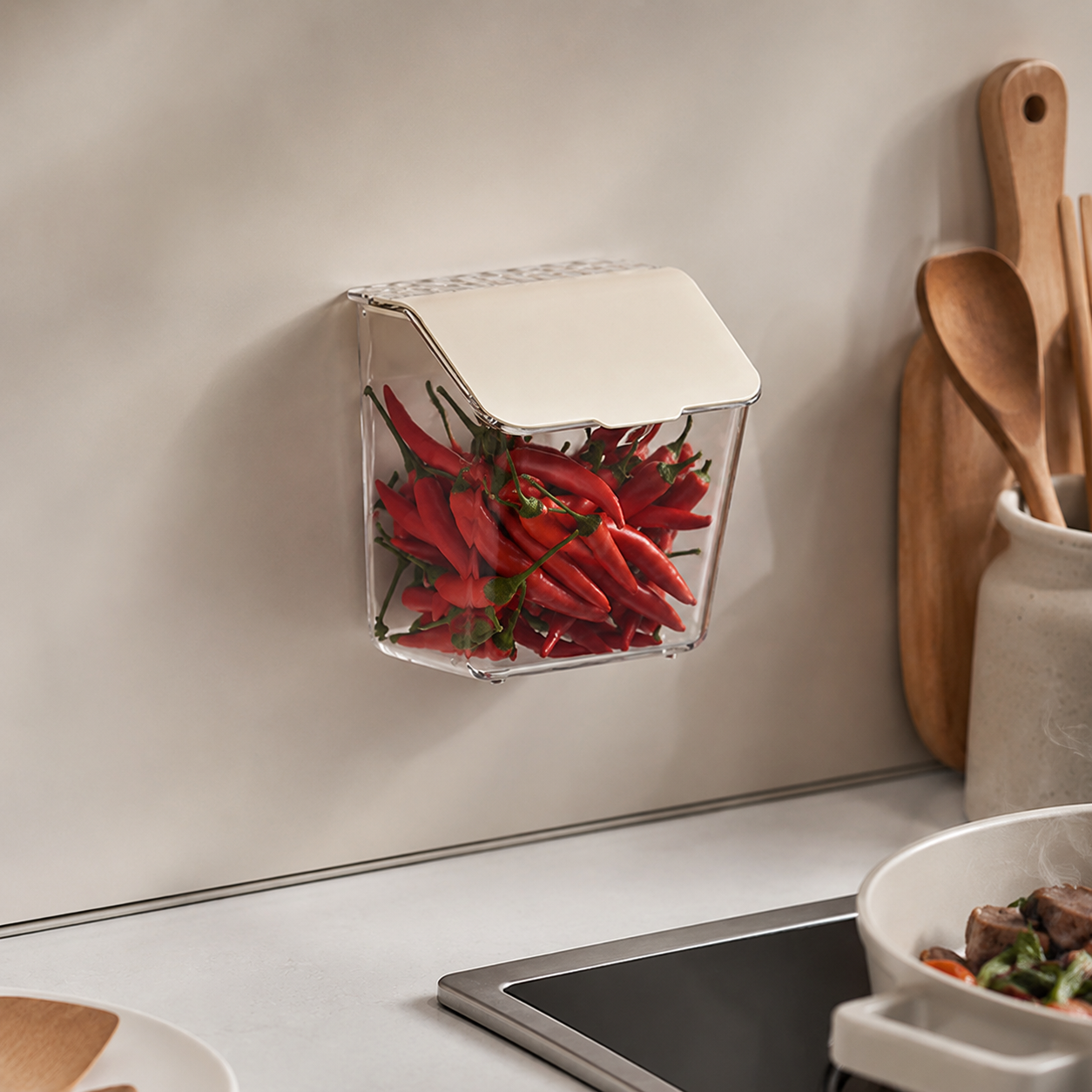 🧺 Space Saver | Clear Wall-Mounted Storage | Modern Flip-Lid Organizer