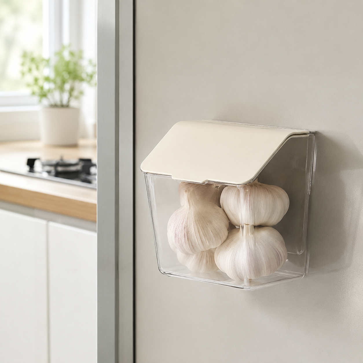🧺 Space Saver | Clear Wall-Mounted Storage | Modern Flip-Lid Organizer
