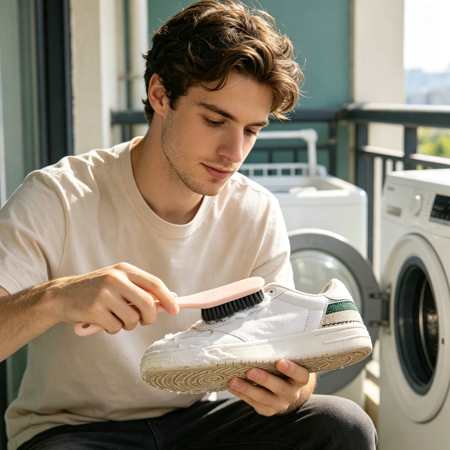 🌸 Multi-Purpose Shoe Cleaning Brush | Soft Nylon Bristles | Deep Cleaning Essential | Everyday Home Care Helper | Ergonomic Handle Design
