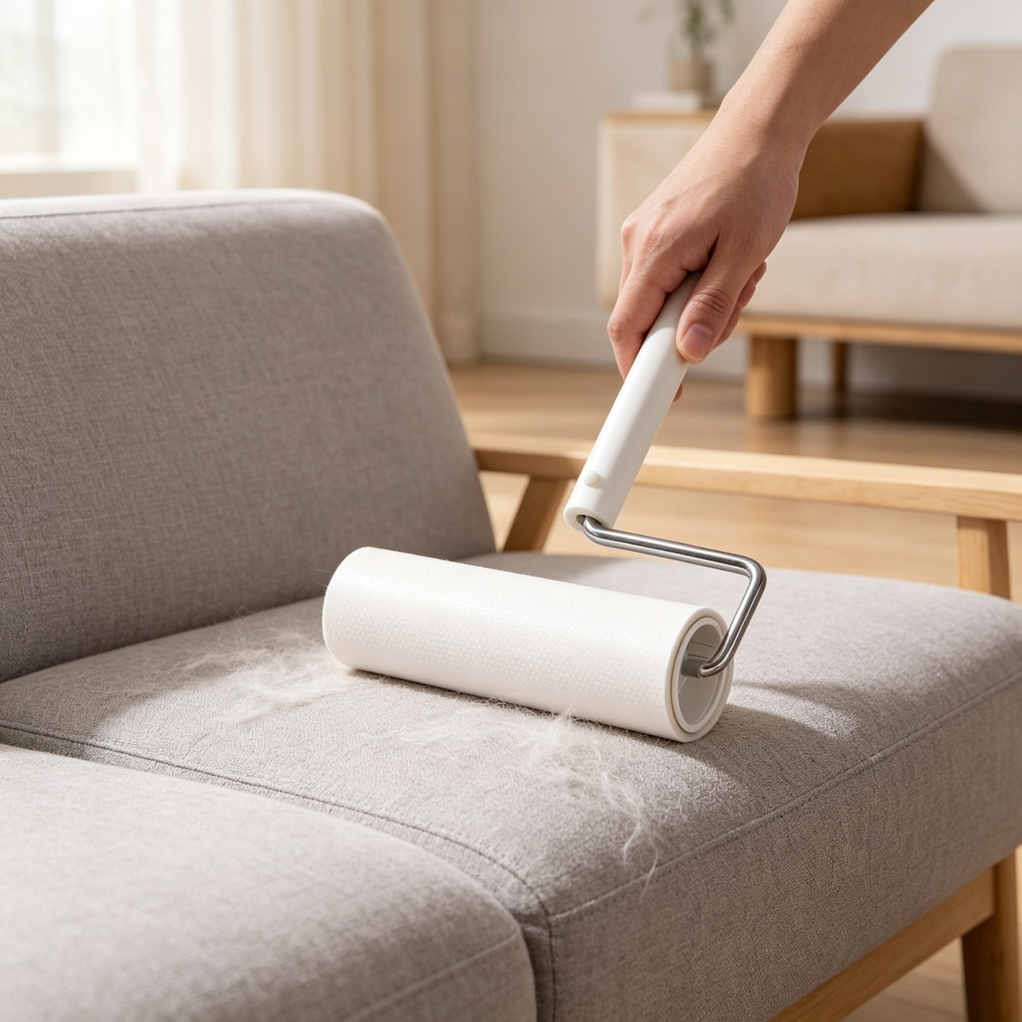🤍 Lint Roller Cleaner | Smooth Rolling Design | Quick Hair Removal Essential | Everyday Home Care Helper | Minimalist White Design