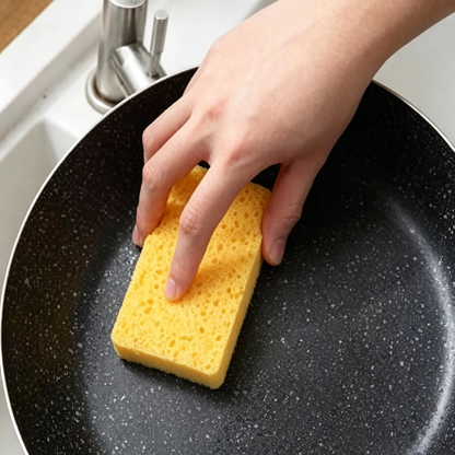 🧽 Kitchen Cleaning Sponge | Soft Absorbent Material | Daily Dishwashing Essential | Home Care Helper | Bright Yellow Fresh Design