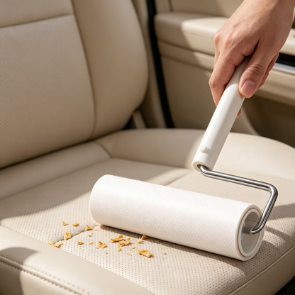 🤍 Lint Roller Cleaner | Smooth Rolling Design | Quick Hair Removal Essential | Everyday Home Care Helper | Minimalist White Design
