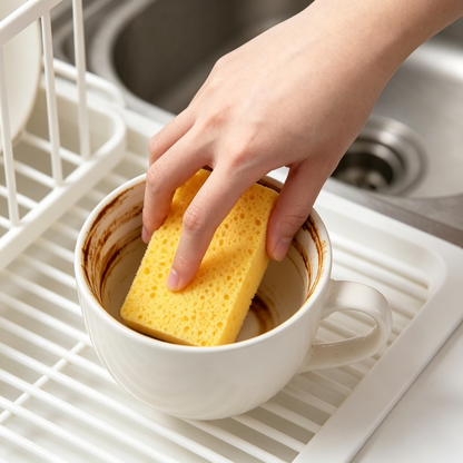 🧽 Kitchen Cleaning Sponge | Soft Absorbent Material | Daily Dishwashing Essential | Home Care Helper | Bright Yellow Fresh Design
