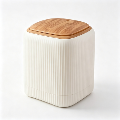 🤎 Desktop Storage Bin | Wood Grain Finish | Space Saving Organizer | Everyday Home Care Helper | Minimalist Natural Design