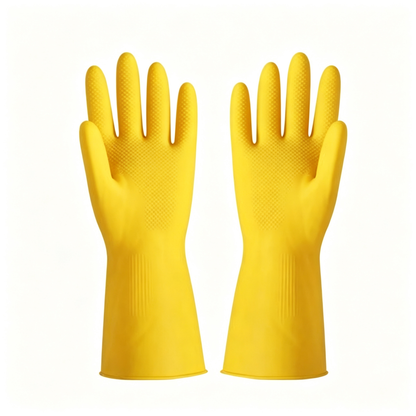 💛 Kitchen Cleaning Gloves | Waterproof Silicone Material | Household Cleaning Essential | Everyday Home Care Helper | Bright Yellow Comfort Design