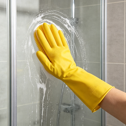 💛 Kitchen Cleaning Gloves | Waterproof Silicone Material | Household Cleaning Essential | Everyday Home Care Helper | Bright Yellow Comfort Design
