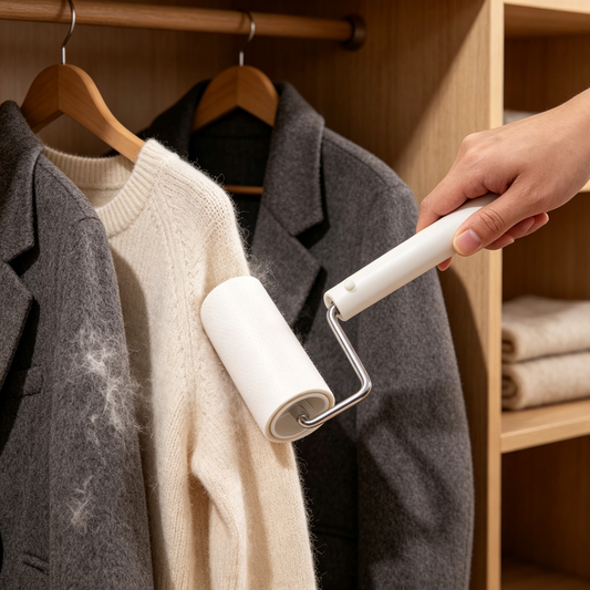 🤍 Lint Roller Cleaner | Smooth Rolling Design | Quick Hair Removal Essential | Everyday Home Care Helper | Minimalist White Design
